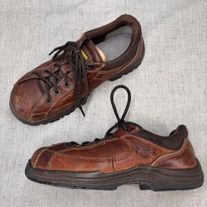 Vintage Dr. Martens Short Boots Brown Leather Lace‎ Up Industrial Composite Toe